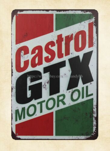 Castrol Oil Gtx - Металлическая жестяная табличка с изображением рекламного