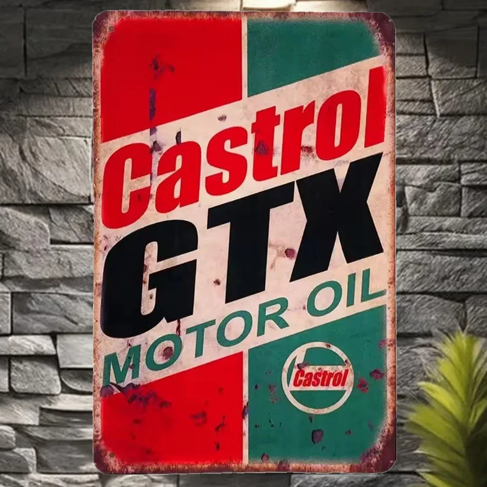 Castrol Oil Gtx - Винтажная жестяная табличка Castrol GTX Motor